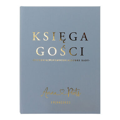 Księga gości złocona steel dusty blue