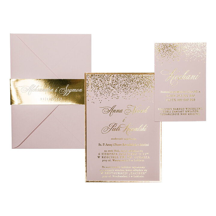 Zaproszenia ślubne Nude Sparkle