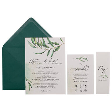 Zaproszenia ślubne Green Blush