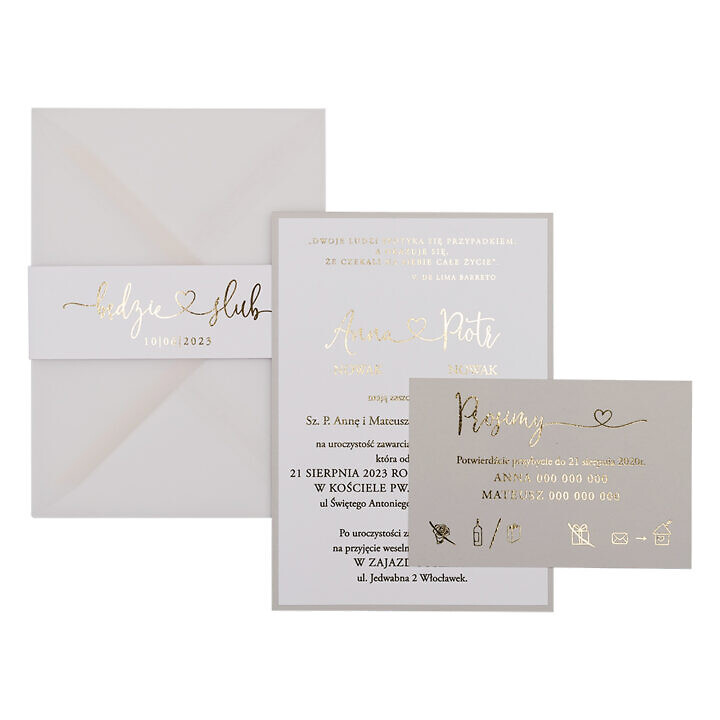 Zaproszenia ślubne Glam Perla