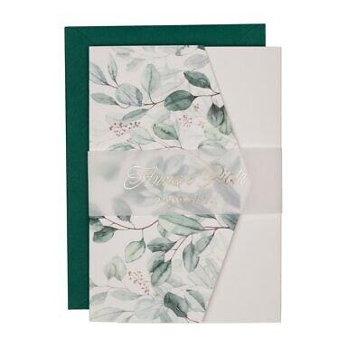 Zaproszenia ślubne klasyczny folder boho w1