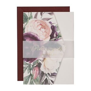 Zaproszenia ślubne klasyczny folder boho w4