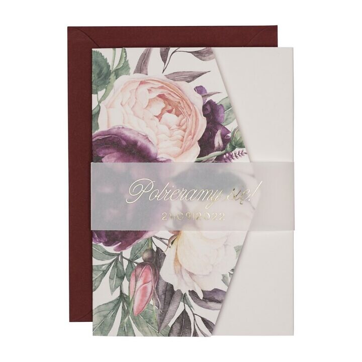 Zaproszenia ślubne klasyczny folder boho w4