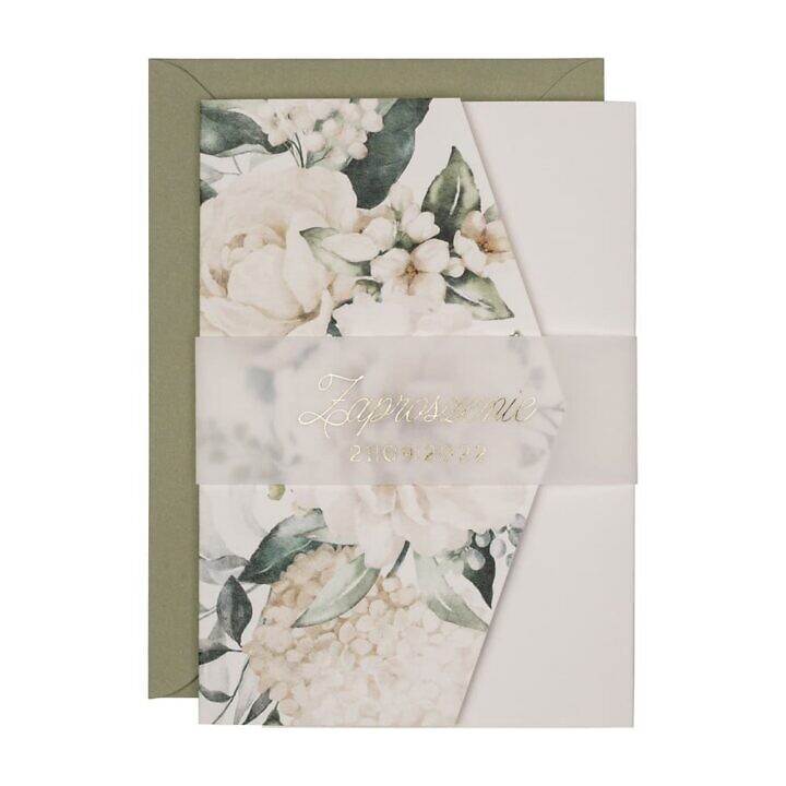 Zaproszenia ślubne klasyczny folder boho w15