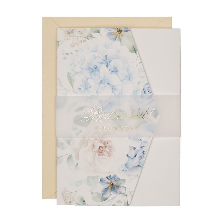 Zaproszenia ślubne klasyczny folder boho w25
