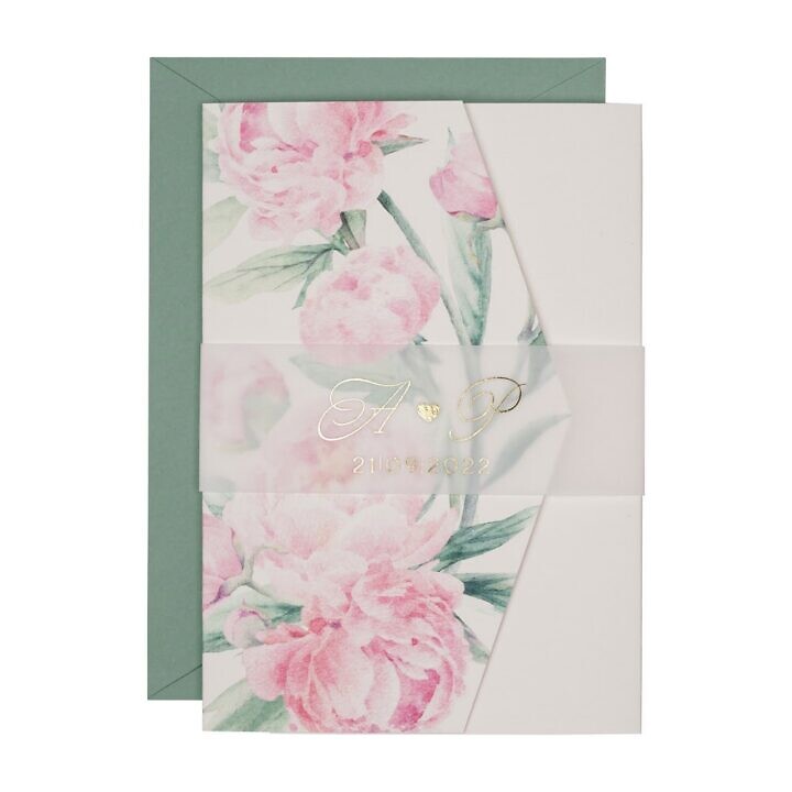 Zaproszenia ślubne klasyczny folder boho w26