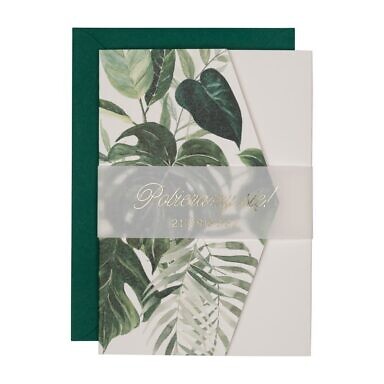 Zaproszenia ślubne klasyczny folder boho w33