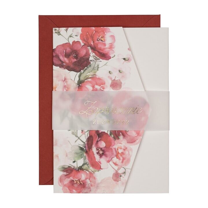 Zaproszenia ślubne klasyczny folder boho w37