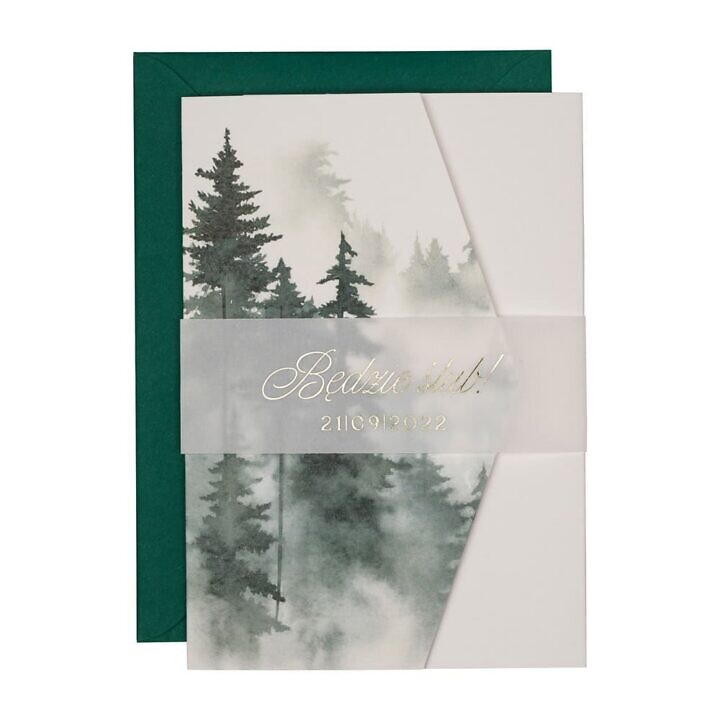 Zaproszenia ślubne klasyczny folder boho w41