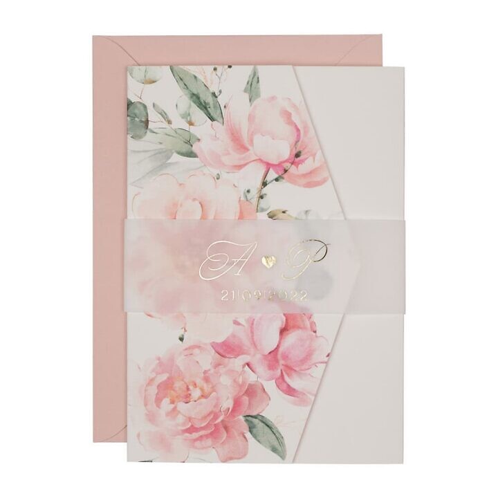 Zaproszenia ślubne klasyczny folder boho w44