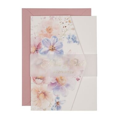Zaproszenia ślubne klasyczny folder boho w46