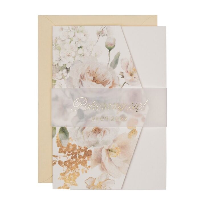 Zaproszenia ślubne klasyczny folder boho w47