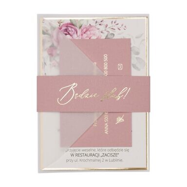 Zaproszenia ślubne Misty w48 old rose