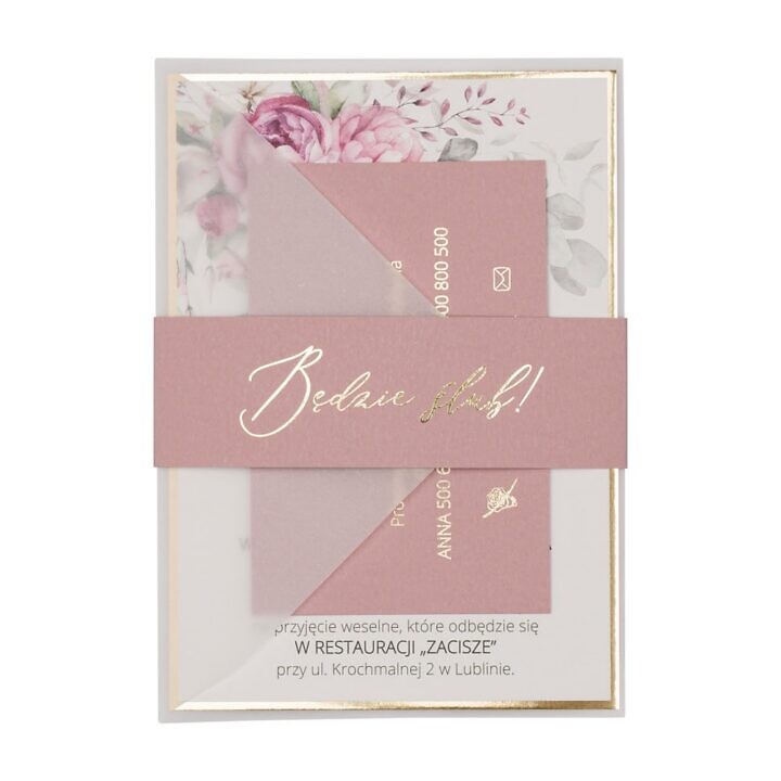 Zaproszenia ślubne Misty w48 old rose