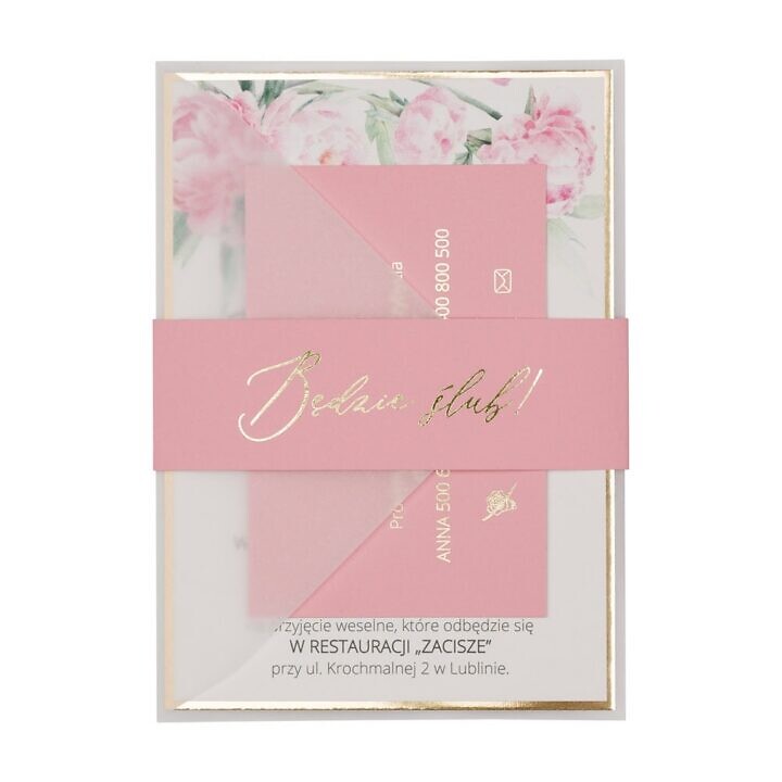 Zaproszenia ślubne Misty w51 rosa