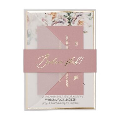Zaproszenia ślubne Misty w59 old rose