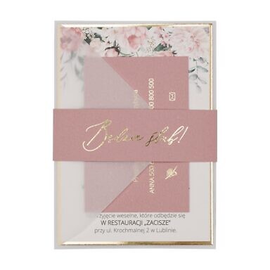 Zaproszenia ślubne Misty w62 old rose