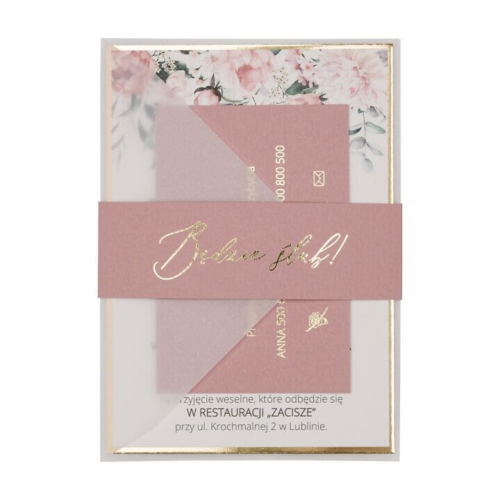 Zaproszenia ślubne Misty w62 old rose
