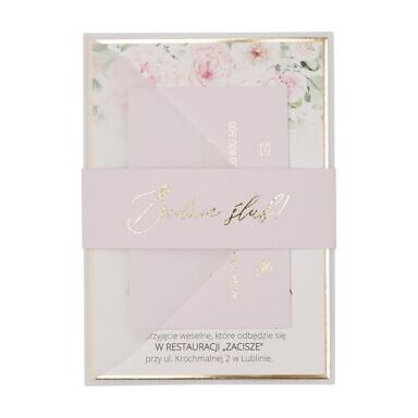 Zaproszenia ślubne Misty w66 pastel pink - jasny, cukierkowy róż