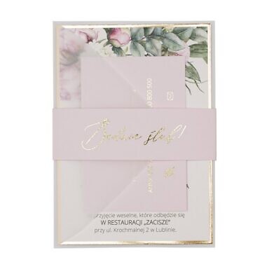 Zaproszenia ślubne Misty w78 pastel pink - jasny, cukierkowy róż