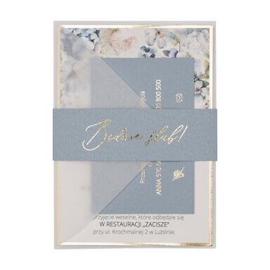 Zaproszenia ślubne Misty w82 steel dusty blue