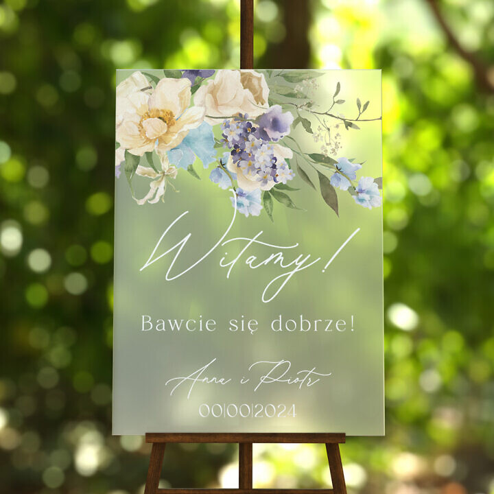 Tablica powitalna szroniona Misty w14, rozmiar do wyboru