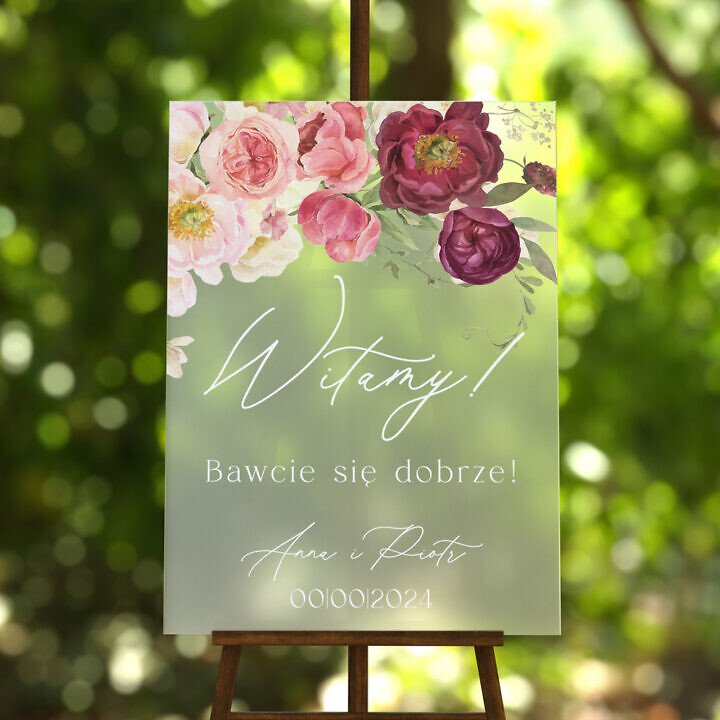 Tablica powitalna szroniona Misty w8, rozmiar do wyboru