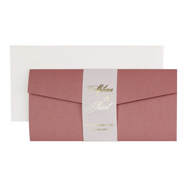 Próbne - Zaproszenia ślubne Glamour DL Rosebud Marsala