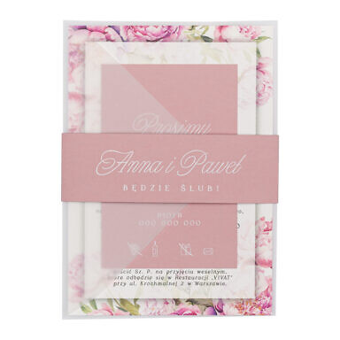 Próbne - Zaproszenia ślubne Simple w5 old rose